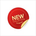Modern red new collection sticker great design for any purposes. Vector illustration.