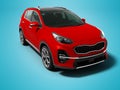 Modern red new crossover car for work trips perspective view fro Royalty Free Stock Photo