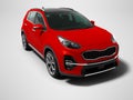 Modern red new crossover car for work trips perspective view fro Royalty Free Stock Photo