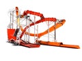 Modern red and orange water roller coaster rides for water park Royalty Free Stock Photo