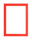 Modern red picture frame on white