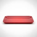 Modern red rectangular serving tray isolated on white background Royalty Free Stock Photo