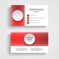 Modern red round business card template