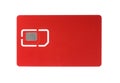 Modern red SIM card on white Royalty Free Stock Photo