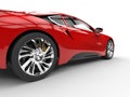 Modern red sports car - rear wheel closeup Royalty Free Stock Photo