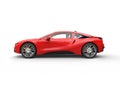 Modern red sports car - side view Royalty Free Stock Photo