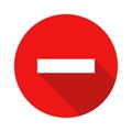 Modern red stop sign. Vector. Road sign icon.