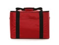 Modern red thermo bag on white Royalty Free Stock Photo