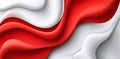Modern red and white curved wave lines in an abstract polygonal presentation background Royalty Free Stock Photo