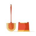 Modern Red and yellow toilet brush