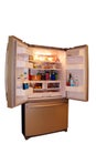 Modern refrigerator with food Royalty Free Stock Photo