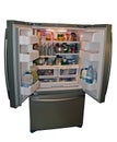 Modern refrigerator with food Royalty Free Stock Photo