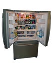 Modern refrigerator with food