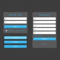 Modern registration and login form. Royalty Free Stock Photo