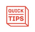 Modern reminder sticker or suggestion with message on cube vector flat illustration. Creative quick tip badge with red