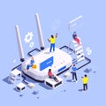 Modern Remote Working Isometric Composition Royalty Free Stock Photo