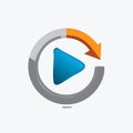 Modern Replay Video Player Icon Royalty Free Stock Photo
