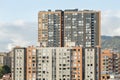 modern residential buildings at north of the city with blue sky at sunset golden hour