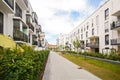 Modern residential buildings with outdoor facilities, Facade of new apartment house Royalty Free Stock Photo