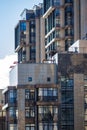 Modern residential buildings. Sunny day. Reflections in windows.