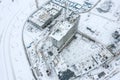 Modern residential complex under construction. tower cranes at work. aerial view Royalty Free Stock Photo