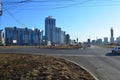 Modern residential district of a large Siberian city.