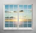 Modern residential window with sea view