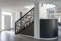 Modern resin staircase inside luxury house, glass and iron elements complete the design