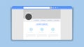 Modern responsive page design flat style. Template social media of website.