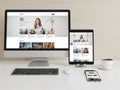 Modern responsive website design showcase on desktop tablet and smartphone screens Royalty Free Stock Photo