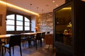 Modern restaurant interior design. Stylish dining room