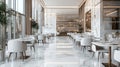 Elegant Luxury Restaurant Interior with Marble Accents and Modern Furniture Royalty Free Stock Photo