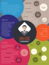 Modern resume curriculum vitae cv ith colored circles Royalty Free Stock Photo