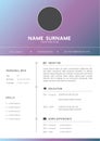 Gradient modern resume cv design template