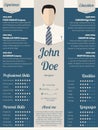 Modern resume cv template in blue Royalty Free Stock Photo