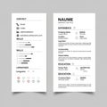 Modern resume layout features two columns on a light gray background. The left Royalty Free Stock Photo