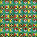 Modern retro colorful and vivid colors geometrical tile frames pattern background