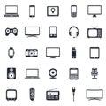 Electronic devices, technology gadgets icons