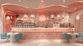 Modern retro-style patisserie cafe AI Generated