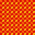 Modern rhombus and square shapes seamless pattern of red, orange and yellow colors