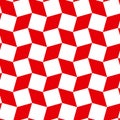 Modern rhombus and square shapes seamless pattern of red and white colors