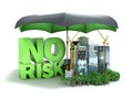 Modern risk management concept in construction industry 3d render on white