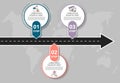 Modern road infographic template with circles Royalty Free Stock Photo