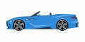 Modern roadster. Side view of a convertible or cabriolet. Vector car icon for road and transportation illustrations Royalty Free Stock Photo