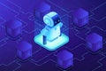 Robotics networking concept vector isometric illustration. Royalty Free Stock Photo