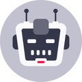 Modern robot face with antennas representing artificial intelligence. Machine learning. And futuristic technology