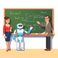 Modern robot helping teachers