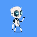 Modern Robot Isolated On Blue Background Cute Cartoon Character Artificial Intelligence Concept Royalty Free Stock Photo