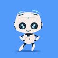 Modern Robot Isolated On Blue Background Cute Cartoon Character Artificial Intelligence Concept Royalty Free Stock Photo