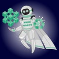 a modern robot mascot template design for an event themed on environmental care